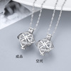 Fashionable necklace, pendant, accessory, European style, suitable for import, silver 925 sample, simple and elegant design, four-leaf clover