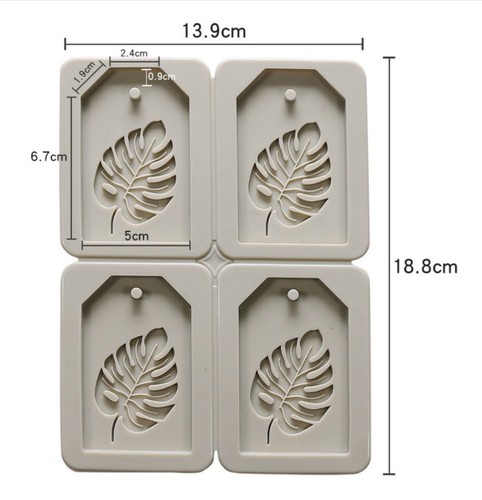 Four-linked leaf silicone mold aromatherapy wax chip mold leaf turtle back leaf gypsum car pendant diffuser stone mold