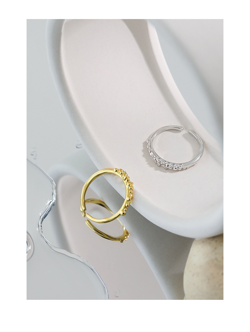 Korean Version Of Ins Niche Design Sense S925 Sterling Silver Open Thin Ring Female Wild Ring display picture 2