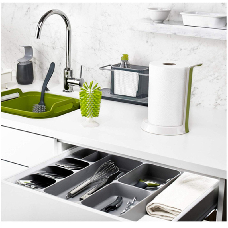 三合一餐具收纳架刀叉盒抽屉刀具厨具摆放盒收纳盒筷子笼3格收纳