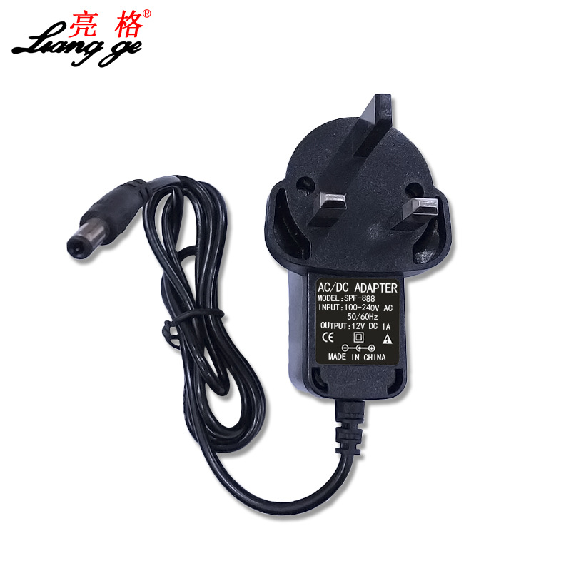 12V1A电源适配器英规插头光纤猫路由器机顶盒12V1000MA开关电源