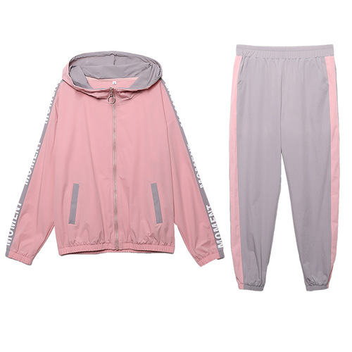 Women's Spring Sports Set  New Autumn Fashion European Station Trendy Brand Letter European Goods Casual Two-Piece Set