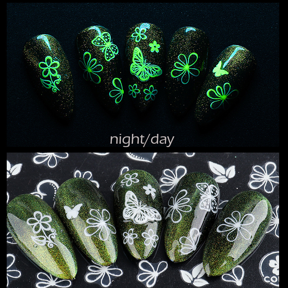 1-Uds-3D-verde-calcoman-a-lumi
