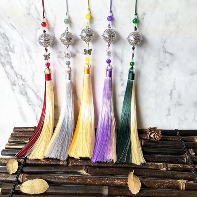 宮鈴流蘇穗子diy鑰匙包挂流蘇挂件古裝漢服腰佩清心鈴铛古風吊墜