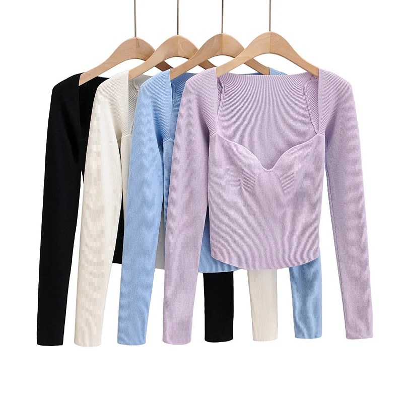 V-neck Fashion Sexy Long Sleeve Sweater NSHS31448