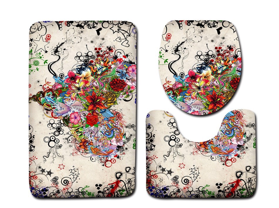 Serie europea y americana Día de San Valentín baño aseo piso estera 3 piezas conjunto Amazon deseo suministro de entrega de una sola pieza