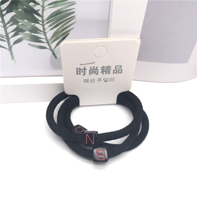 Accesorios para el cabello de estilo coreano 3-en-1 6 letras anudadas cuerda del pelo 2 clip de uñas tamaño cabeza cuerda banda de goma banda de pelo para las mujeres