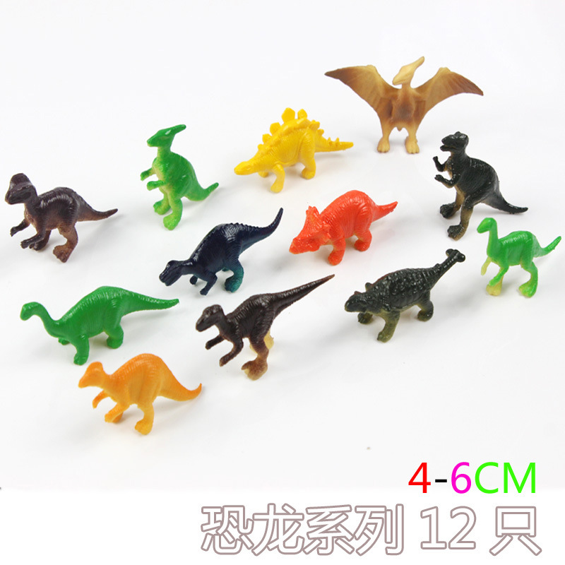 Juguete DE LOS NIÑOS modelo animal simulación salvaje animal barril dinosaurio conjunto completo juguete suave pegamento mundo animal