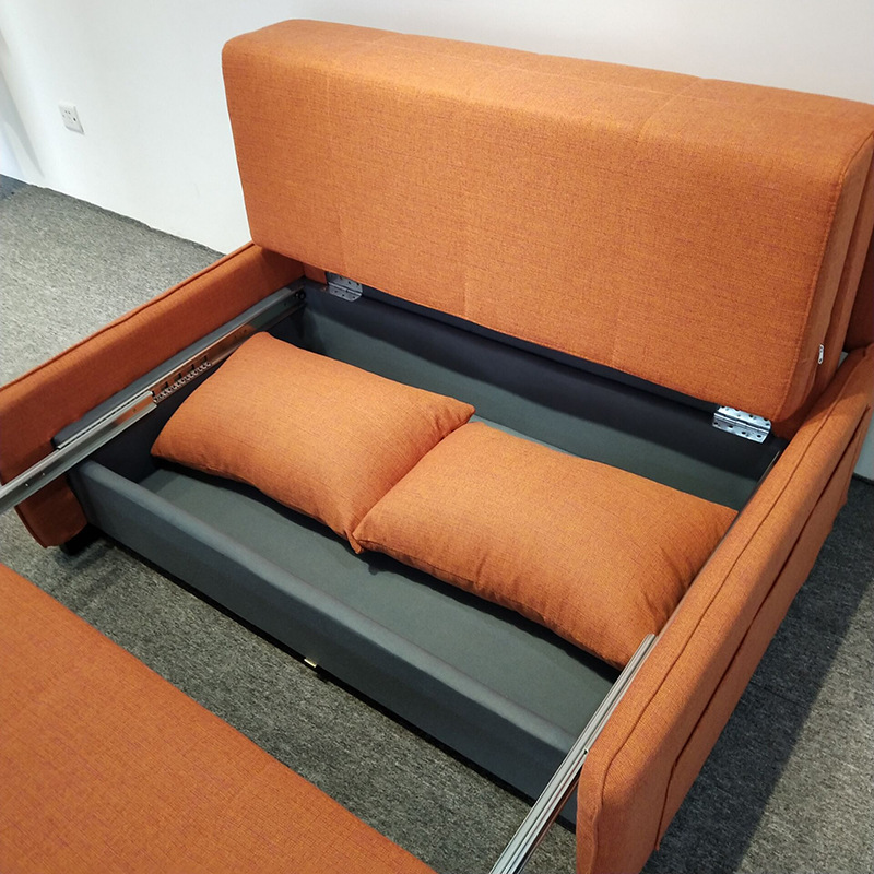 Sofá cama de tela desmontable multifuncional de doble propósito pequeño apartamento balcón almacenamiento plegable retractable sofá perezoso