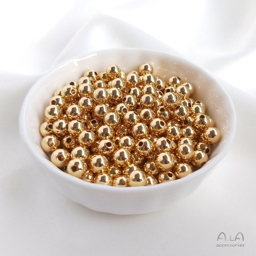 American 14k gold beads color-preserving glossy loose beads diy handmade beading accessories jewelry materials manufacturer direct supply