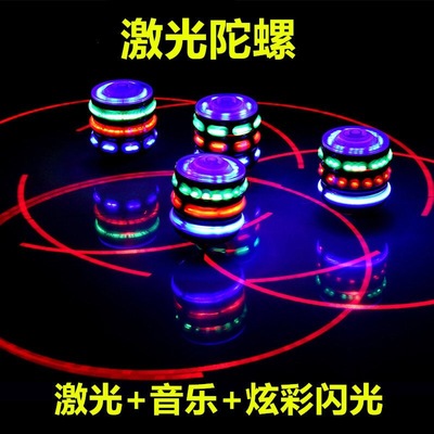 發光電子仿木陀螺 七彩閃光音樂仿木陀螺 地攤貨源熱賣廠家批發