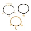 Fashionable set handmade, black beaded bracelet, suitable for import, European style, 3 piece set