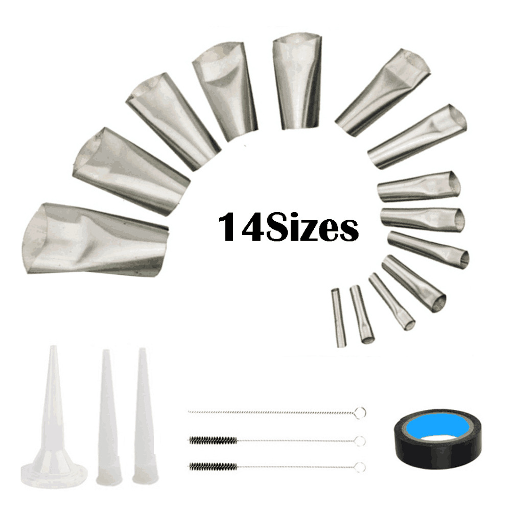 跨境热销21件套美缝工具不锈钢填缝喷嘴工具填缝涂抹器门窗缝密封