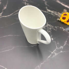 定制咖啡杯注浆陶瓷杯异形陶瓷马克杯纯白色陶瓷马克杯