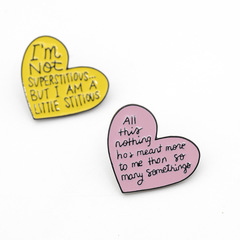 Creative heart bubble engraved inspirational text stylish alloy drip oil brooch for student clothing and school bag accessories