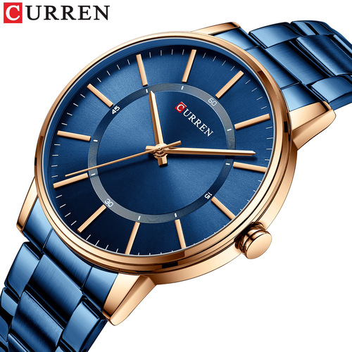 Curren/Carren 8385 Men's Watch, Water-Resistant Quartz Steel Strap Business Casual Watch