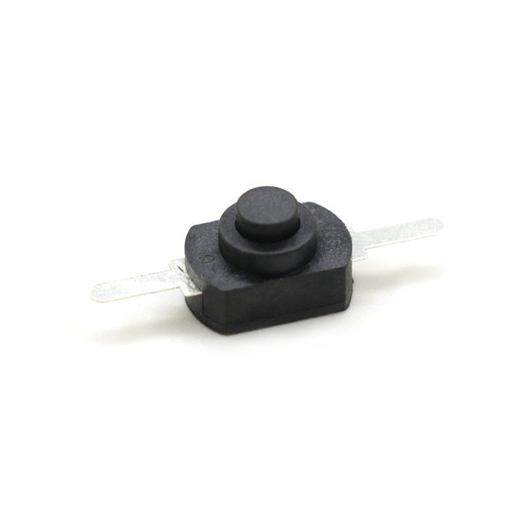 手电筒按钮开关两脚 自锁黑白两色一开一关按钮开关 量大价优