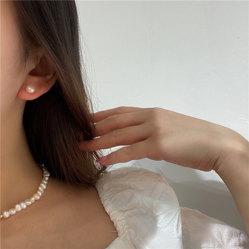 6g Weight Ear Studs Classification 1 Pair Quantity Wedding Occasion Freshwater Pearl Material Solid Color Pattern Women'S Gender Plating Design Retro Style 1 Pair Retro Solid Color Plating Freshwater Pearl Ear Studs 13