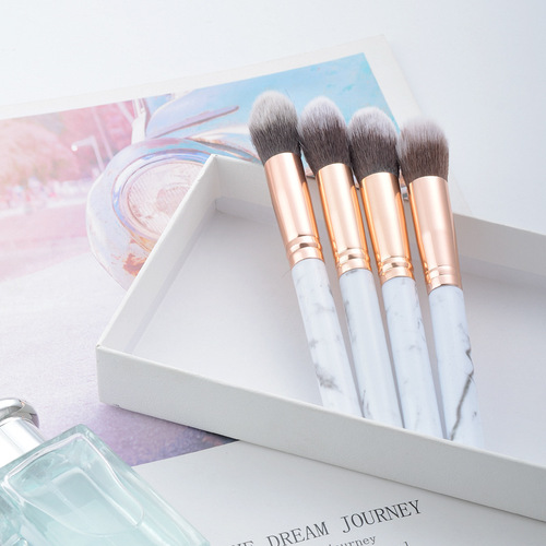 Manufacturer wholesale single blush brush loose powder brush marble makeup brush contour brush highlight brush single portable
