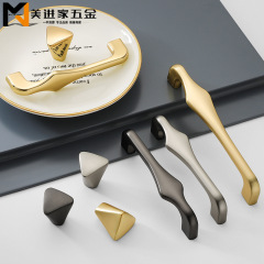 New light luxury cabinet handle gold wardrobe cabinet shoe cabinet handle zinc alloy solid drawer single hole handle