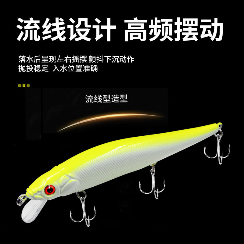 Shallow Diving Minnow Lures Sinking Hard Plastic Baits Fresh Water Bass Swimbait Tackle Gear