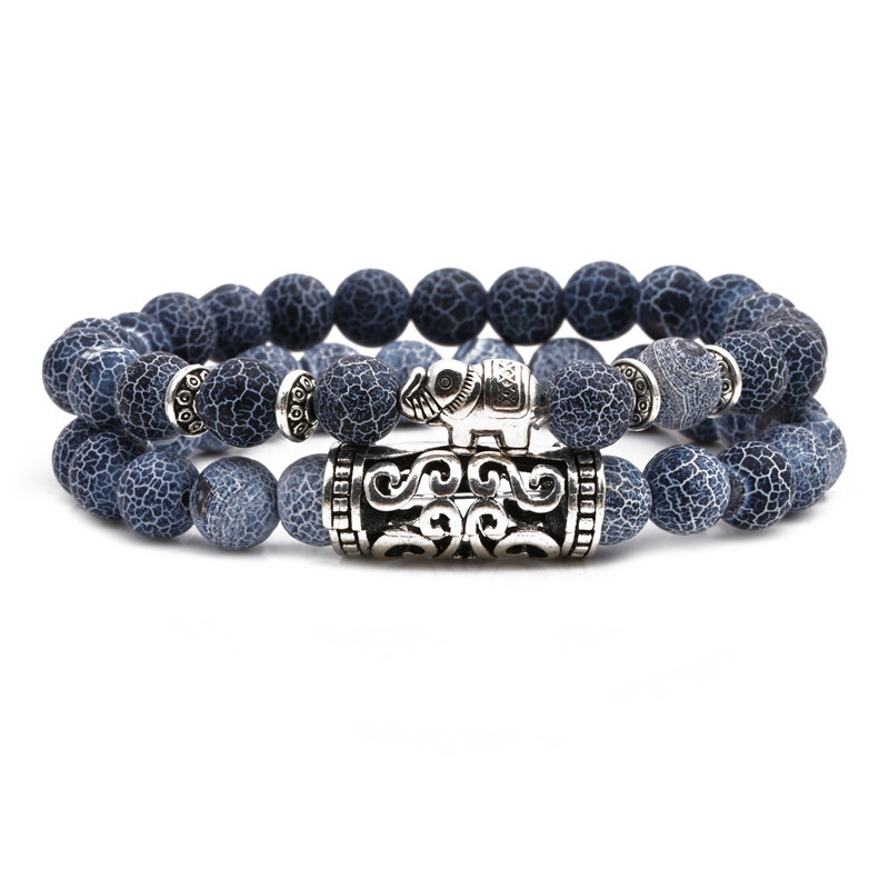 Croix-frontière E-commerce Granite Altéré Hibou Bouddha Tête Coude Ensemble Bracelet Tête De Lion Elephant Perlé Bracelet Ensemble display picture 18