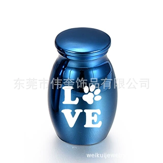 亚马逊热卖出口骨灰坛子 纪念宠物猫狗毛发love骨灰盒骨灰罐