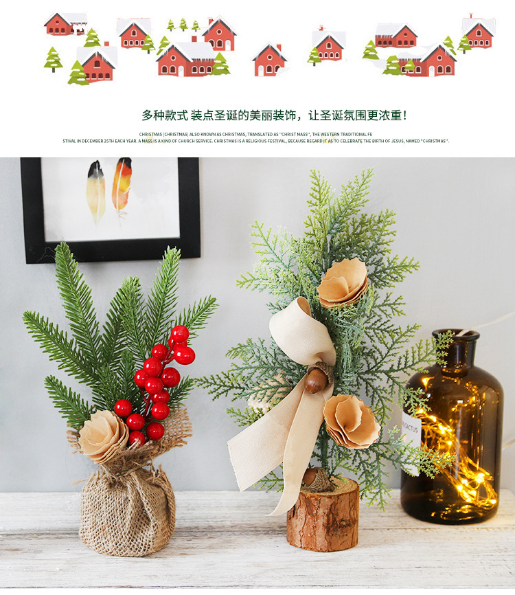 Mini Árbol De Navidad Decoración De Escritorio Atmósfera Decoración Árbol De Navidad En Maceta display picture 6