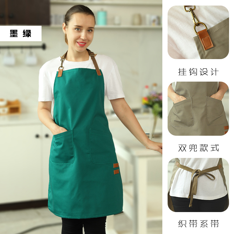 Delantal de mezclilla barista de estilo japonés logotipo personalizado impresión restaurante floral leche tienda de té Barber ropa de trabajo circunferencia del cuerpo