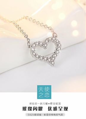 时尚新品简约镂空爱心 韩版柔美色调锁骨女项链  厂家批发