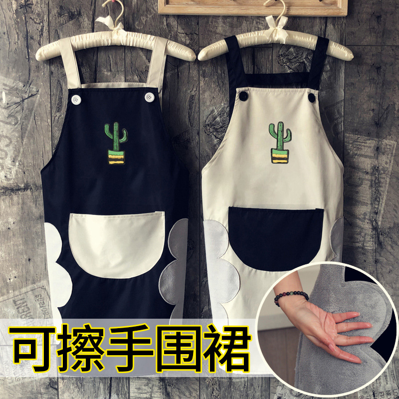 Delantal de cocina de mano borrable antiincrustante para el hogar anti-aceite de cocina de moda para mujeres japonesas ropa de trabajo para hombres adultos domésticos