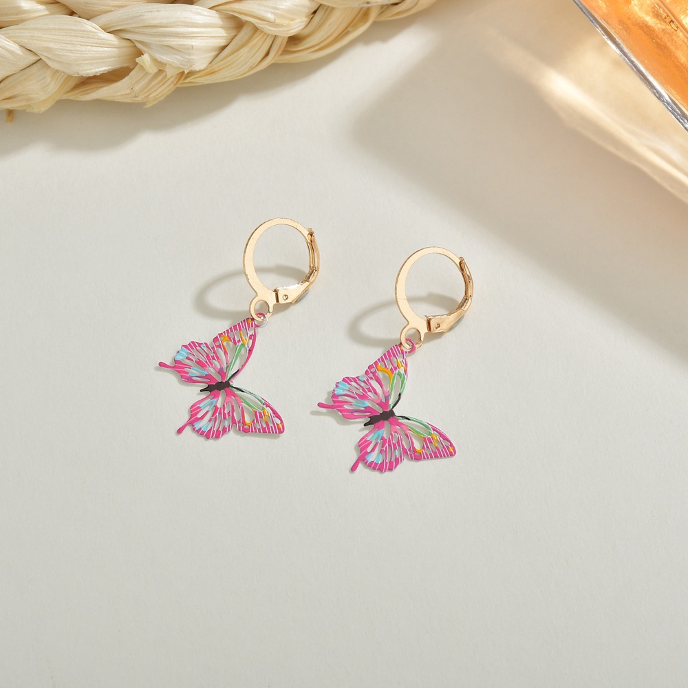 Cute Painted Butterfly Earrings display picture 5