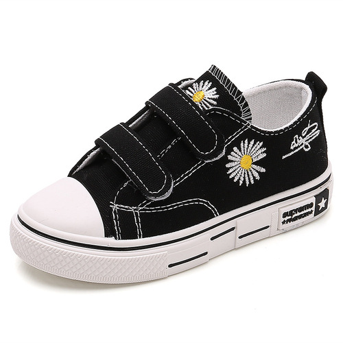 Children's Shoes Foreign Trade  Children's Bear Canvas Shoes Fashion Student White Shoes Boys and Girls Velcro Shoes Wholesale