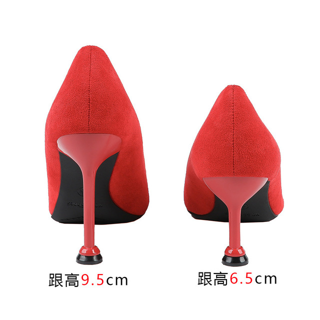 Fashion pointed shallow high heeled shoes slim women’s single Shoes Sexy thin women’s shoes