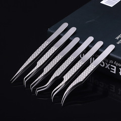 Factory-direct titanium alloy clip, high-precision false eyelash tweezers, for grafting and blooming lashes—made with stainless steel and featuring the elegant Gold Feather design.