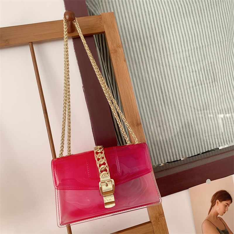 Summer 2025 new gradient jelly bag, fashionable color-blocking chain bag, crossbody single-shoulder bag, ladies' small bag undefined