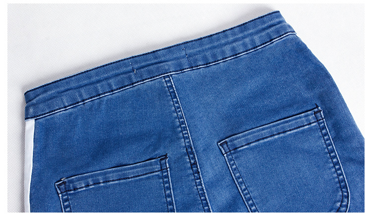 Odzież damska Wysoka talia, slim, stretch, dwustronnie wycięte dżinsy, spodnie damskie, ołówkowe spodnie_voghion.com