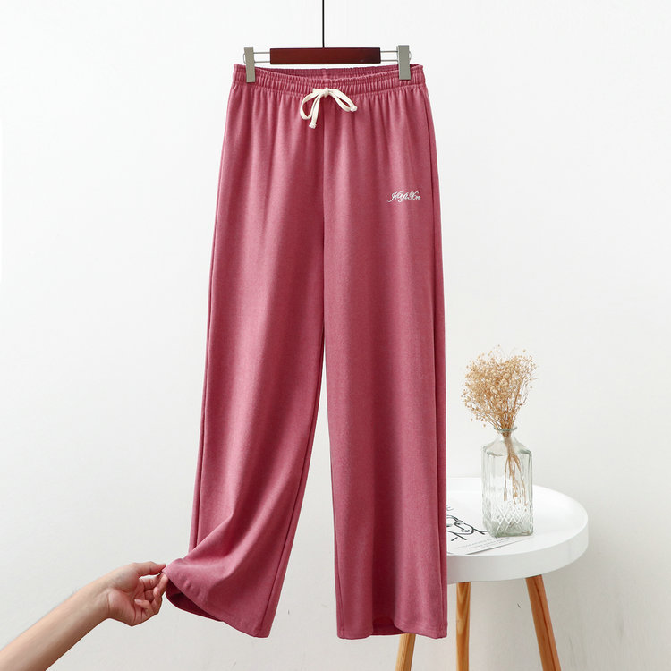 Corazón cálido homewear pantalones ropa de abrigo casual bloomers Otoño e Invierno suelto todo a juego de terciopelo casa tobillo-atado cálido perezoso pantalones de pijama