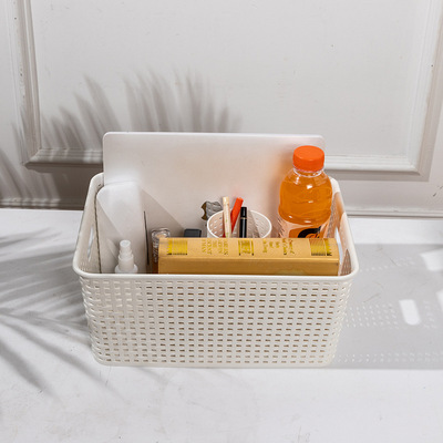 仿藤编收纳篮笔筒白色收纳衣物杂物大号篮精致笔筒新品