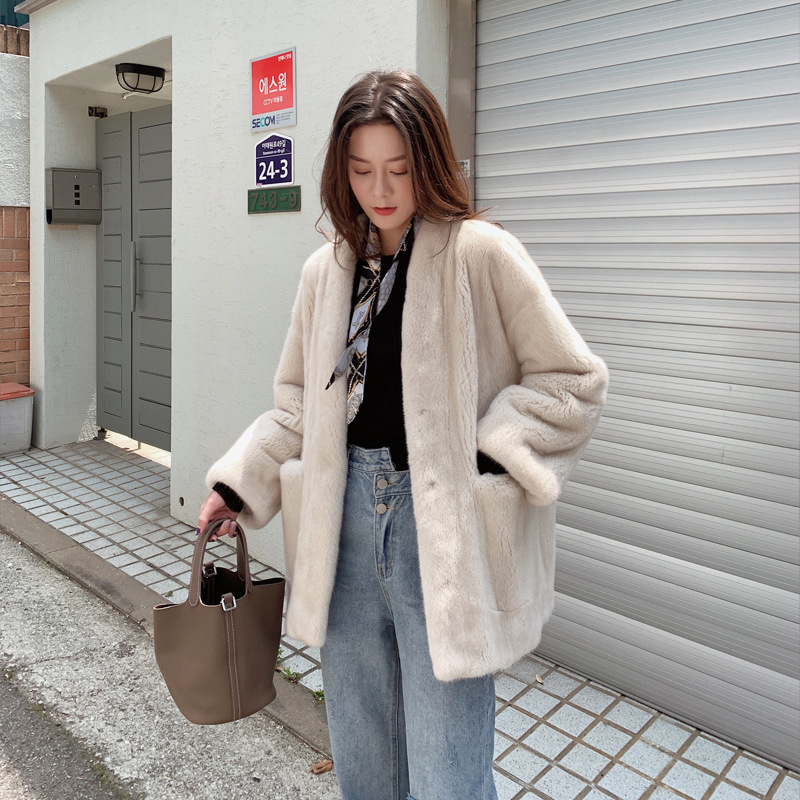 新款韩版仿皮草外套女宽松天鹅绒水貂裘皮大衣显瘦短款厂家批发