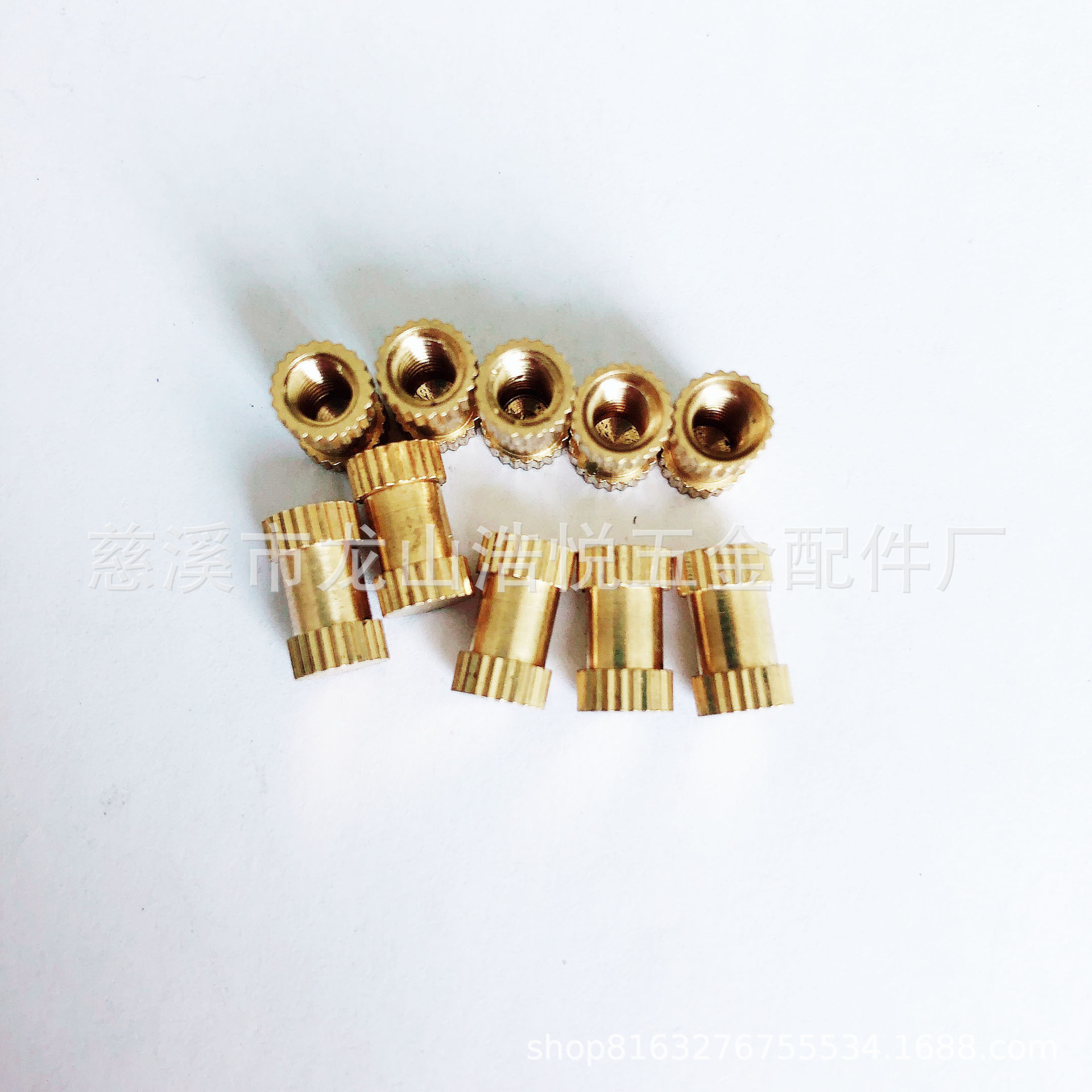 专业定制加工铜螺母 铜嵌件 铜镶件 预埋件 铜卡件 滚花铜螺母