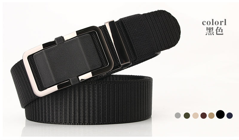 Ceinture En Nylon À La Mode En Alliage Sans Dents Avec Boucle Automatique Pour Hommes display picture 8