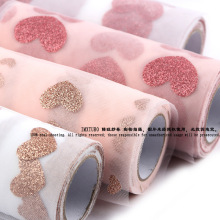 AFN闪粉爱心特密美国网纱卷发饰材料公主纱女装童装面料网布瑞士