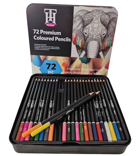 Cross-border hot-selling colored pencil set oil-based colored lead stationery art supplies 72 color lead iron box set