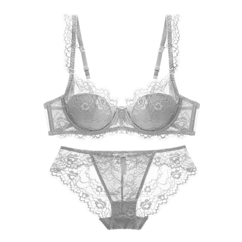  thin cotton breathable gather lace plus size sexy underwear set NSXQ13058