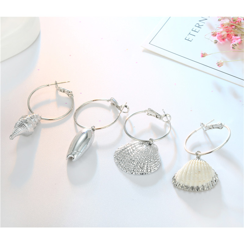 New Fashion Natural Shell Earrings Silver Shell Earrings Earrings Wholesale display picture 11