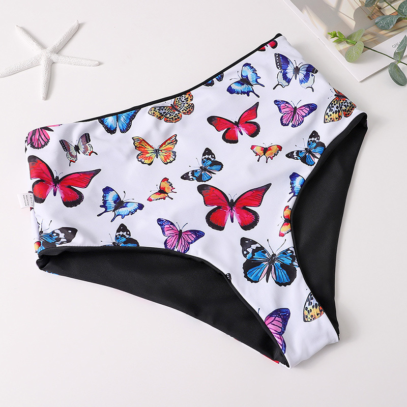 butterfly print sexy triangle split swimsuit  NSHL24748