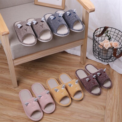 亞麻厚底夏季涼拖鞋女春秋居家情侶室內木地板四季棉麻拖鞋男