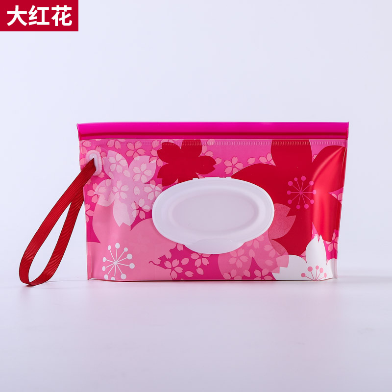 En stock al por mayor bebé EVA bolsa de tejido húmedo bolsa de embalaje extraíble portátil Flip ventana sanitaria bolsa de tejido húmedo bolsa