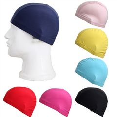 Factory direct sales new adult and children universal swimming cap waterproof ear protection solid color swimming cap swimming pool supply